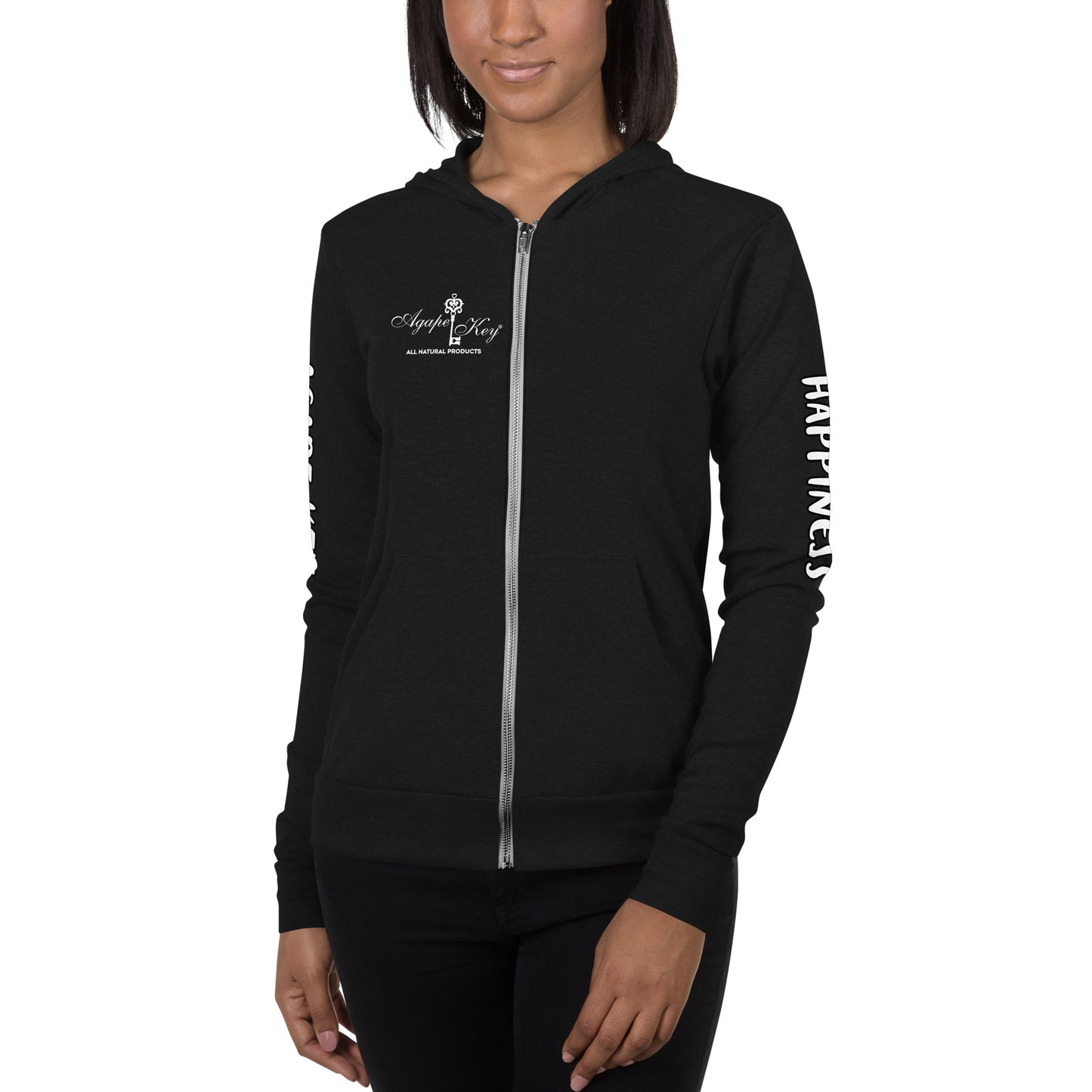 Happiness Unisex zip hoodie