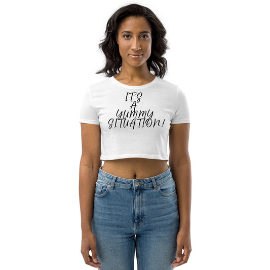 Yummy Situation (white) Crop Top